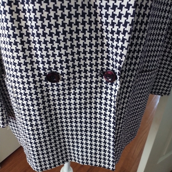 Giorgio Saint Angelo Vintage Houndstooth Linen Dark Navy Blazer Jacket 22 - Picture 11 of 12